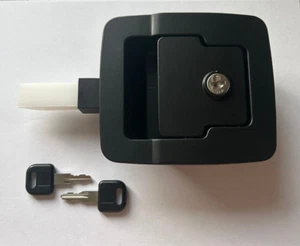 FIC BLACK RV 5" x 4 1/2" Baggage Door Lock 30207 EXTENDED Plunger Length 2 Keys - Picture 1 of 2