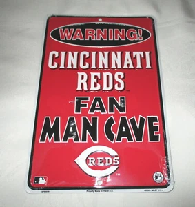 **CINCINNATI REDS MAN CAVE Embossed Metal Sign #2 - NEW** - Picture 1 of 1