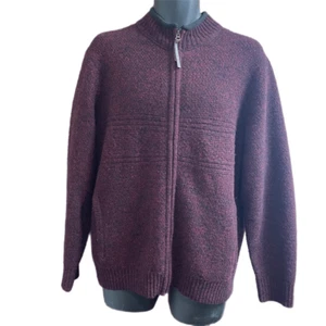 Pendleton Men’s Burgundy Red Washable Wool Sweater Jacket Size Medium - Picture 1 of 9
