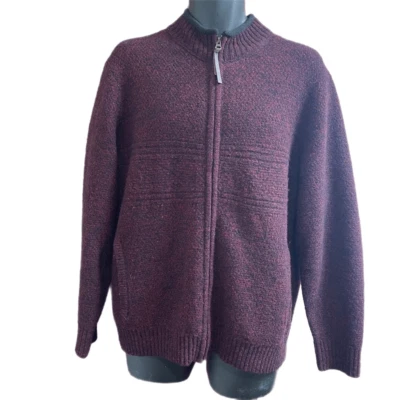 Pendleton Men’s Burgundy Red Washable Wool Sweater Jacket Size Medium - Image 1 of 4