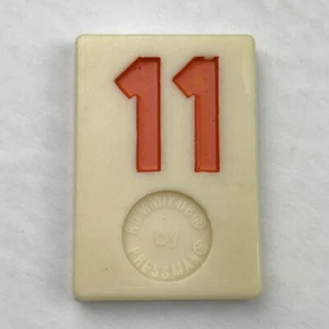 Vintage 70s 80s Rummikub Replacement Tile Piece Number #11 Orange Game Etched - Picture 1 of 3