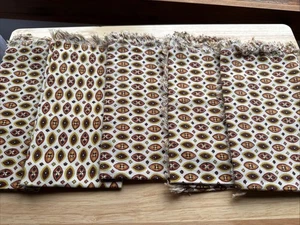 5 Vintage Napkins 60’s 70’s Pattern With Fringe 16” X 16” Table Linens - Picture 1 of 8