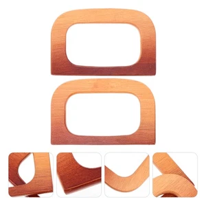 2pcs DIY Handbag Handles Delicate Bag Wooden Replacement Handles DIY DIY Handle - Foto 1 di 12
