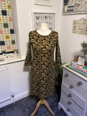 Whitestuff Black Mix Albie Jersey Dress With Pockets Size 8 Brand New  - Image 1 of 4