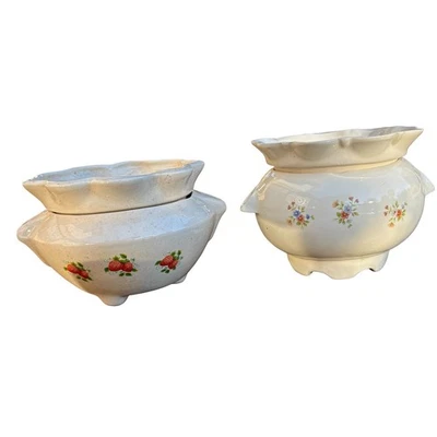 Vintage African Violet Ceramic Self Watering Planters Post Lot bundle 2 1985 - Image 1 of 4