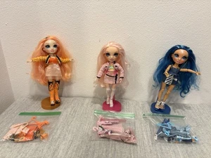 3 Rainbow High Doll Lot - Pink Blue Orange - w/ accessories - kids toys - Picture 1 of 10