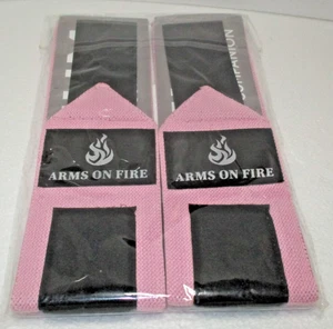 TECEUM "PINK" Weightlifting 18" Wrist Wraps with Thumb Loop – "Arms of Fire" - Picture 1 of 2