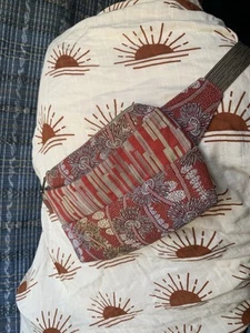 Maruca Design Hip Pocket Fanny Pack Bag Mod Stripe Floral Geometric Red Purse - Picture 1 of 9