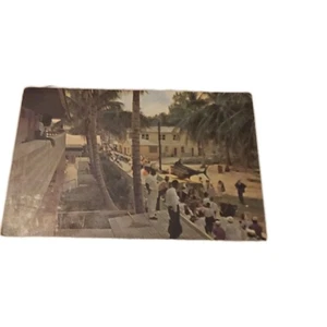 Bimini Bahamas Postcard Independence Day People Street View Posted 1964 - Picture 1 of 2