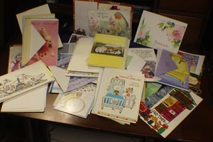 Lot of Mix 50 Mix Occasions  Cards Vintage Mint Condition Envelopes Unused - Picture 1 of 14