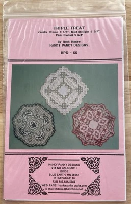 Hanky Panky Designs Hardanger  Embroidery Pattern ~ TRIPLE THREAT - Image 1 of 3