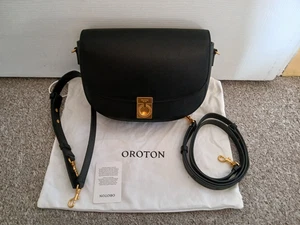 Oroton Yvonne Black Leather Medium Day Bag - Picture 1 of 10
