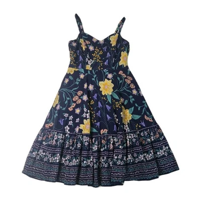 Vestido de verão Old Navy azul floral fit & flare alça de espaguete namorada fada XS - Imagem 1 de 4