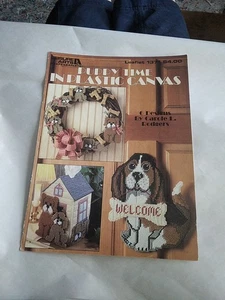 Puppy Time In Plastic Canvas 6 Pattern Booklet Dogs Tissue Cover Magnets Wreath - Picture 1 of 9