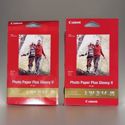 Canon Inkjet Photo Paper Plus Glossy II PP-301 (Lot of 2)4”X6” Total 200 Sheets - Image 1 of 4