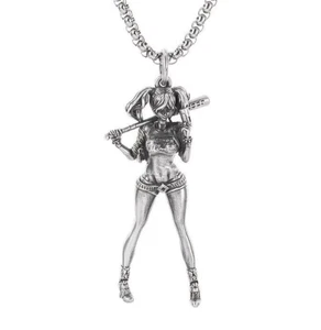 Collana con ciondolo ragazza sexy in acciaio inox gioielli catena moda - Foto 1 di 7