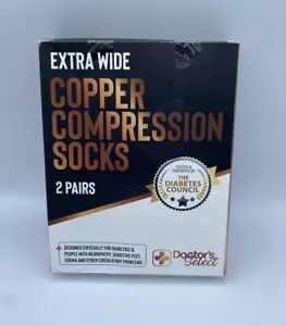 Doctor's Select Copper Compression Socks Wide Calf Size XXL 2 Pairs New - Picture 1 of 4
