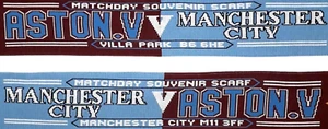 Aston Villa v Manchester City Home & Away Match Scarf / Football Memorabilia - Picture 1 of 11