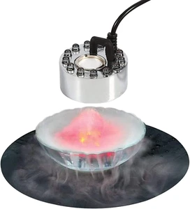 Akeydeco Halloween Party Mist Maker,Ultrasonic Water Pond Fountain Fogger 12 LED - Picture 1 of 6