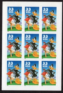 Scott #3306 Daffy Duck Half Sheet of 9 Stamps - MNH PC#7 - Picture 1 of 1