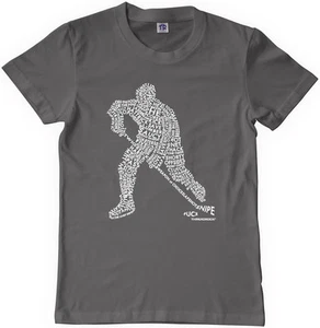 Threadrock Boys Hockey Player Typography Design Youth T-shirt Ice Sports - Picture 1 of 6