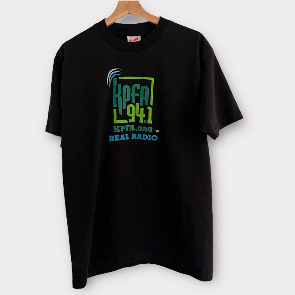 Camisa Radio KPFA De Colección Para Hombres Grande Negra Libre Expresión Radio Promo Y2K Foto 1 de 4