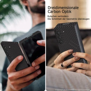 Kugelsicher Aramid Hülle Dünn Backcover Case für Samsung Galaxy Z Fold5/Z Fold6 - Picture 1 of 9