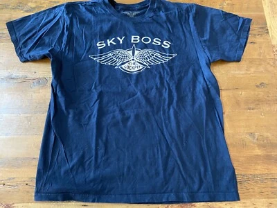 Cockpit USA Navy Blue Eagle Sky Boss Graphic Print Tee T Shirt Mens Size Large - Image 1 of 4