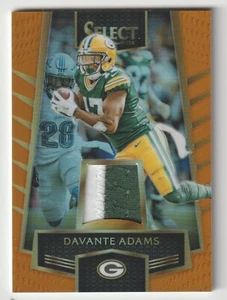 DAVANTE ADAMS 2016 PANINI SELECT ORANGE 2 COLOR PATCH+STITCHES S/N 22/49 PACKERS - Picture 1 of 8