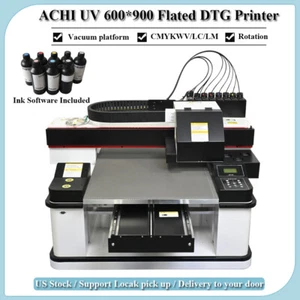 UV 6090 Flated DTG  Printer & Epson 3PCS XP600 Head 8 Color & Vacuum Platform  - Picture 1 of 10