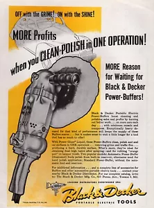1946 Black & Decker Electric Power Buffer Shop Tool Original Color Print Ad - Imagen 1 de 1