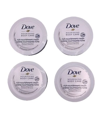 Crema nutritiva rica para el cuidado corporal nutritiva Dove 4 48 HR. El paquete de 2,53 fl oz puede variar Foto 1 de 4