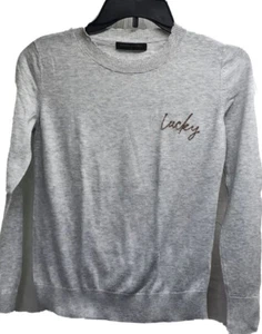 Banana Republic Girls Gray Sz XS Petite Cotton Long Sleeve Crew Neck Sweater NOt - Picture 1 of 7