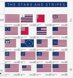 US The Stars and Stripes 33c Stamp Sheet Scott #3403 - Picture 1 of 1