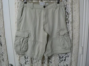 *AEROPOSTALE AUTHENTIC CARGO MEN 32 (32x12) BEIGE SHORTS-10" RISE-COTTON-RUGGED - Picture 1 of 16
