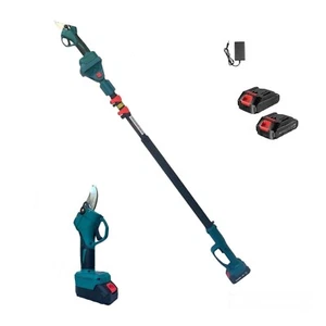 Kit Potatura Mini Forbice Cesoia con doppia Batteria Asta Telescopica 2 metri st - Foto 1 di 5