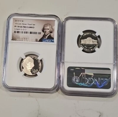 2019-S 5C JEFFERSON Nickel From Silver Proof Set NGC PF 70 Ultra Cameo! - Image 1 of 4