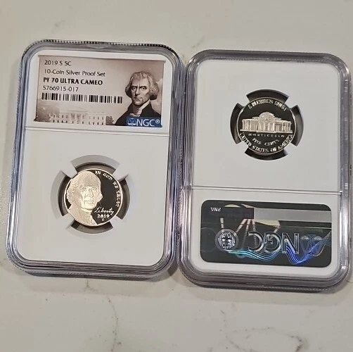 2019-S 5C JEFFERSON Nickel From Silver Proof Set NGC PF 70 Ultra Cameo! - Image 1 of 4