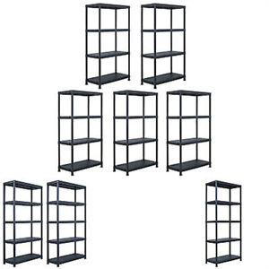 1/2/5x Storage Shelf Rack Plastic Display Unit Bookcase Bookshelf Organiser Unit