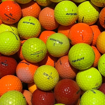 100 Color Shag Hit-Away Practice Range Colored Yellow/Orange/Etc Golf Balls AA - Image 1 of 4