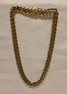 18 inch - 18K GP Miami Cuban Link Gold Large Chain -weighs 4.5 oz! - Picture 1 of 6