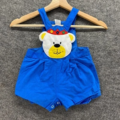 VNT Mono Niños 24 Meses Azul Sin Mangas Algodón Una Pieza Botón Informal Foto 1 de 4