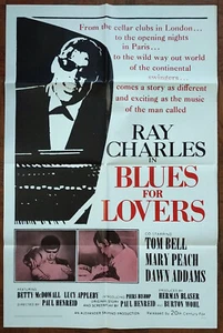 1966 Blues For Lovers One Sheet Movie Poster 27x41 Ray Charles Paul Henreid - Picture 1 of 10