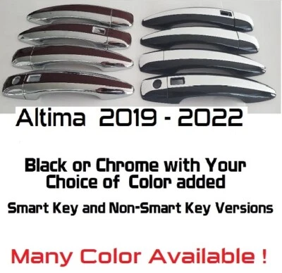 Superposiciones de manija de puerta negras o cromadas se ajustan a Nissan Altima 2019 - 2022 YOU PICK CLR Foto 1 de 4