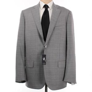 Sartore NWT 100% Wool Sport Coat Reda Size 58L US 48L in Light Gray/Black