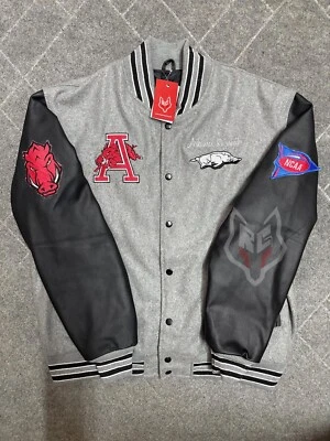 Chaqueta Arkansas Razorbacks Para Hombres Chaqueta de Bombardero de Fútbol Americano De Colección US Tarif Pagada  Foto 1 de 3