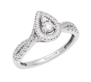 Keepsake 1/4 CTTW Lab Grown Diamonds Sterling Silver “Luminary” Engagement Ring - Picture 1 of 9