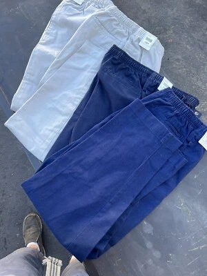 (4 New) Cherokee Khakis Pants Mens Medium 32-34 Stretch Button Tan Beige & Blue - Image 1 of 4