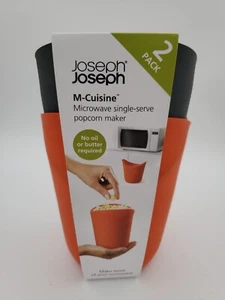 Joseph Joseph Microwave Popcorn Popper Maker Single Serve Silicone 2 Pack - NEW - Picture 1 of 6