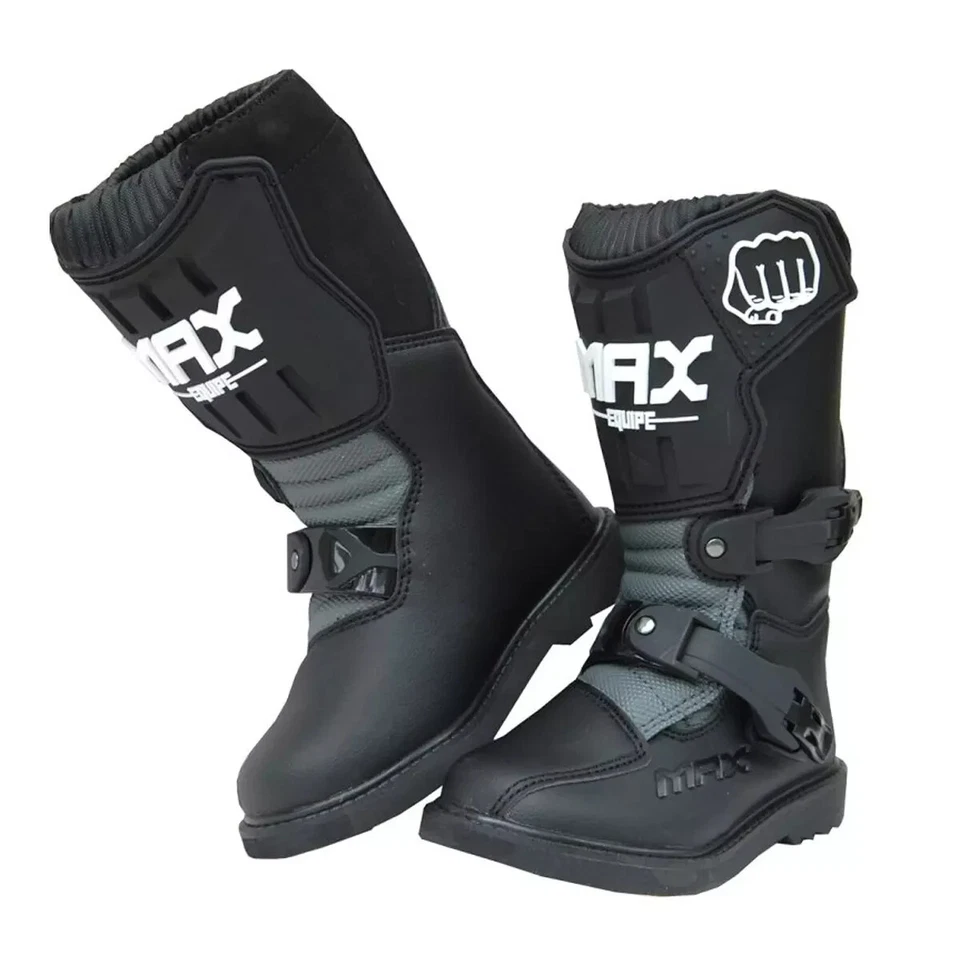 Wulfsport Kids Max II MX Black Boots - Motocross Motorcycle Kids Cub - Image 1 of 1